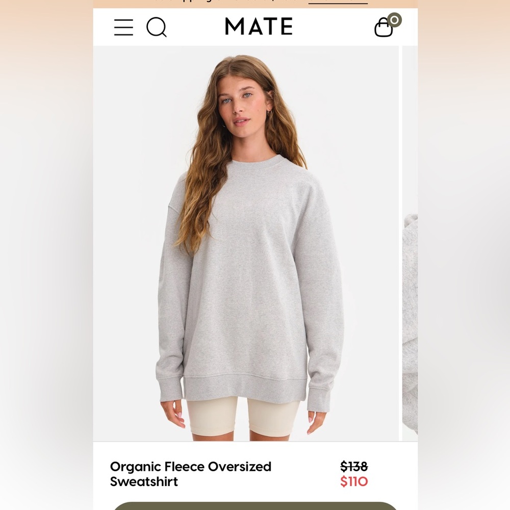 Mate the label Organic Fleece Oversized Sweatshirt